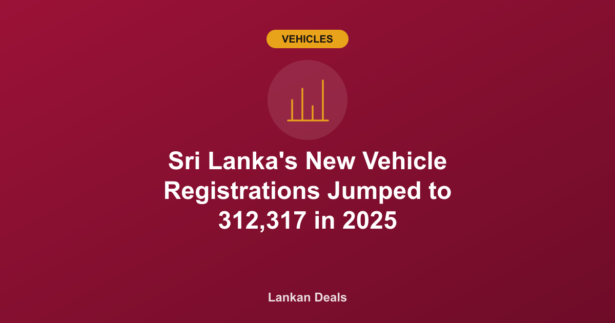 Vehicles guide cover: Sri Lanka's New Vehicle Registrations Jumped to 312,317 in 2025